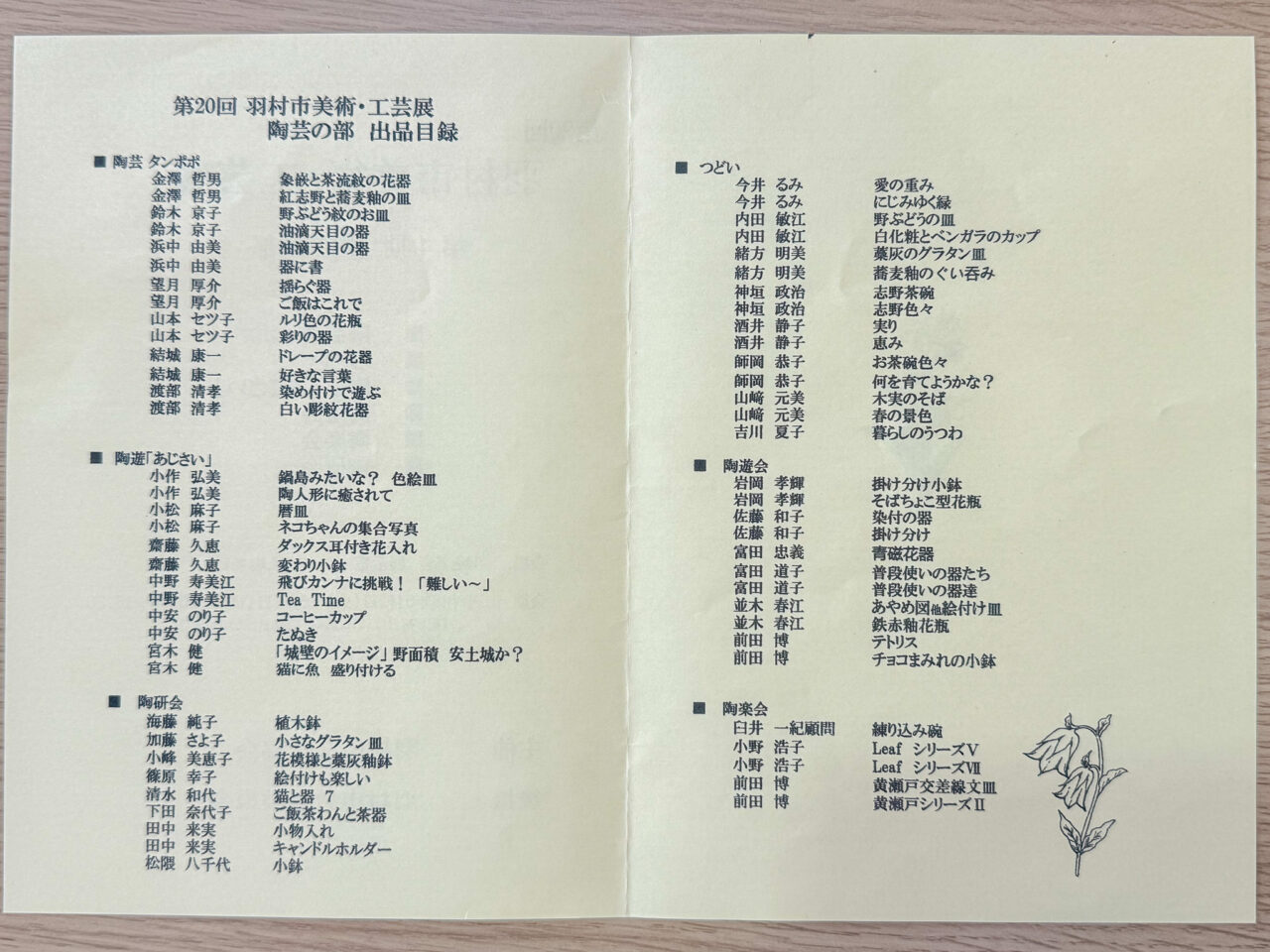 2026年6月 羽村市美術工芸展 陶芸の部 Items on display